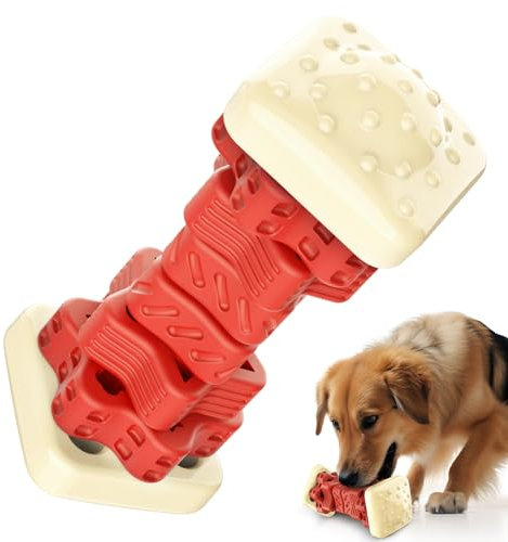 RUXAN Jouet Indestructible pour Chien - Jouet Interactif avec Goût de Bœuf - en Caoutchouc Naturel Jouets à mâcher pour Chiens de Petite Moyenne Grande Taille