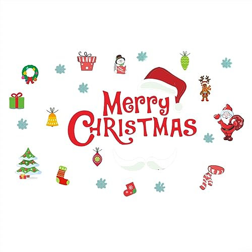 X008 Garagentor Deko, Kreative Weihnachten Garagentor Aufkleber Schneemann Elch DIY Bodenaufkleber Wandaufkleber Weihnachtsdeko