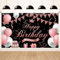 Koliphy Geburtstag Banner, Happy Birthday Banner Deko für Männer Frauen, Stoff Geburtstagsbanner Dekoration Drinnen und Draußen, Schwarze Rose