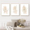 Herfair Bilder Wohnzimmer 3er Set, Blumen Poster Set Wandbilder, Einfachheit Kunstdruck Leinwandbild, Boho Deko Poster, Ohne Rahmen (40 x 50 cm)