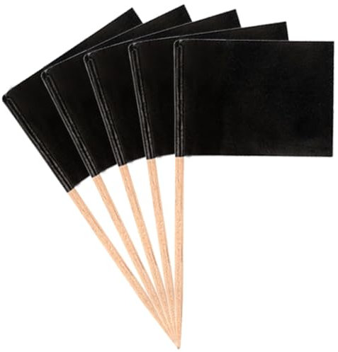 100PCS Party-Lebensmittel etiketten für Buffet, schwarze leere Käse Zahnstocher Fahnen Cocktail-Sticks Lebensmittel flaggen für Buffets zum Aufschreiben, Cupcake Topper Käse etiketten