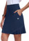 MoFiz Tennisrock Damen Sportrock Hohe Taille Sommer Tennis Skort mit Taschen Laufröcke Golfrock mit Innenhose Navyblau XXL