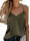 Ekouaer Camiseta de Tirantes Sexy para Mujer Con Cuello en V - Satén Sin Mangas, Básica de Verano Con Tirantes Ajustables