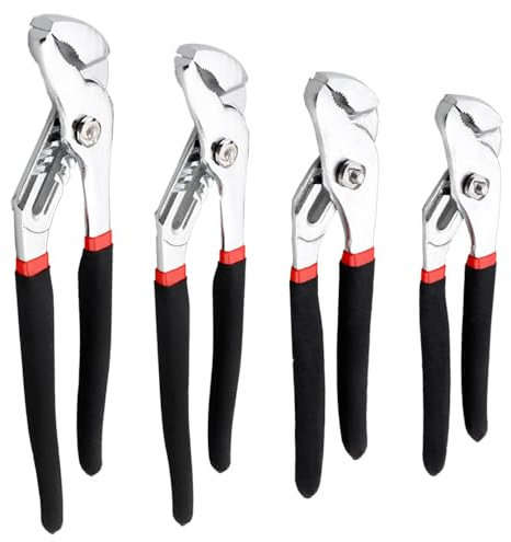 Verstellbares Pumpenzange Set, 4-teiliges Wasserpumpenzange, 175mm 200mm 250mm und 320mm Wasserrohrzange Rohrzange mit Rutschhemmend Griffe