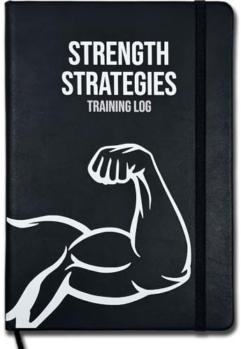 Hardback Workout Gym Log Book & Planner, 120-Page Fitness & Training Journal, Set Goals & Track Progress, Gym Diary for Men & Women by Strength Strategies - A5 Exercise Books (Black)