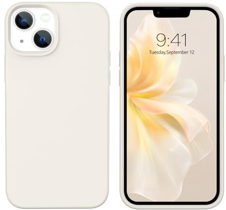 BENTOBEN iPhone 13 Mini Case, iPhone 13 Mini Phone Case, Slim Fit Liquid Silicone Soft Gel Rubber Anti-Scratch Shockproof Phone Cover with Microfiber Lining for iPhone 13 Mini 5.4 2021, White