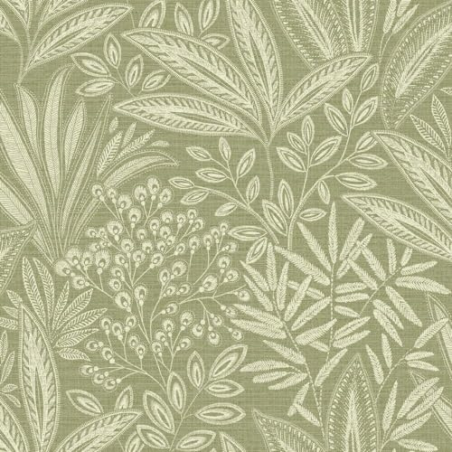 Crown Sahara Leaf Fern Green Wallpaper M1780