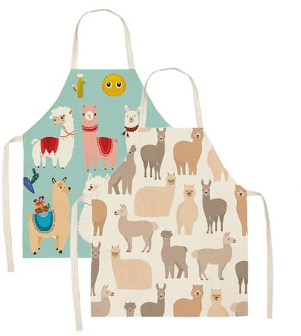 Canzoon Delantal niño, 2 Piezas Alpaka Kinderschürze Ideal para los pequeños ayudantes en la cocina Delantal infantil para los amantes de la cocina