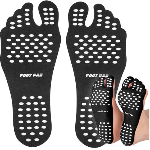 SULPO Semelles pour la marche pieds nus - autocollants de protection des pieds - remplacement des chaussures de natation, de plage et de piscine - bandes autocollantes imperméables