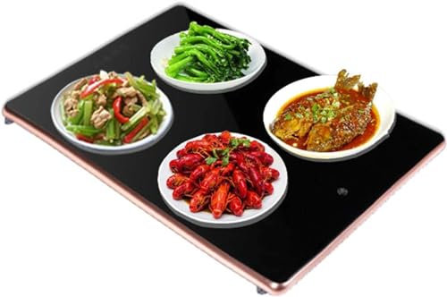 DRYIC Bandeja de Calentamiento eléctrico, Servidor de Buffet, Plato Caliente Inteligente, Plato Calentador de Alimentos eléctrico