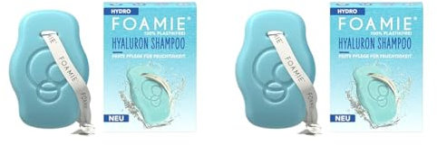 Foamie Festes Shampoo Hydro mit Hyaluron | Feuchtigkeitsboost für trockenes Haar | Mit Aloe Vera & Hyaluronsäure | pH-hautneutral | Vegan & Plastikfrei | 80g (Packung mit 2)