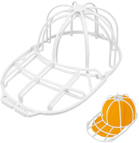Hut-Unterlegscheiben, Cap Washer für Baseballmützen, Kappen-Unterlegscheibe für Baseballkappen, Basecap kappen waschgestell, Shaper für Waschmaschine oder Geschirrspüler, Abnehmbar (Weiß)