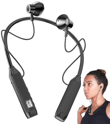 Mimoqk Neckband Earphones, Wireless Earphones Sports Headphones | Sport Neckband Wireless Headphones for Hiking, Running, Workout | Sweatproof Earphones with Deep Bass for Active Lifestyle