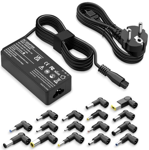 90W Universel Chargeur pour Ordinateur Portable Adaptateur Secteur pour HP Dell Len ovo Acer ASUS Sam Sung Sony passerelle Ordinateur Portable Chromebook Cordon d’Alimentation avec 16 Conseils