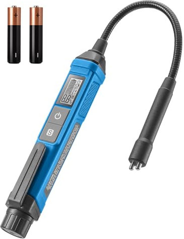 TESMEN TBF-200 Tester Liquido Freni con Sonda Flessibile da 8,5 Pollici, Penna Tester Alta Precisione con Data Hold e Allarme Retroilluminato a 3 Colori per DOT3, DOT4, DOT5.1 - Blu