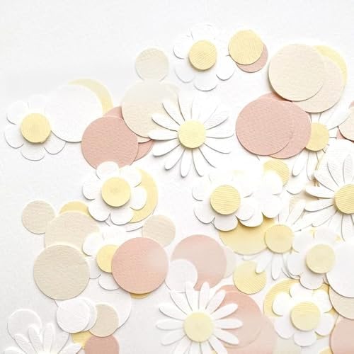 100 Stück Gänseblümchen Deko Konfetti,Tischdeko Geburtstag Mädchen Babyparty,Blumen Konfetti Hochzeit Pastell Basteln,Daisy Blütenkonfetti Groß Rosa Diy Dekoration für Party Zubehör Blumen Tischdeko