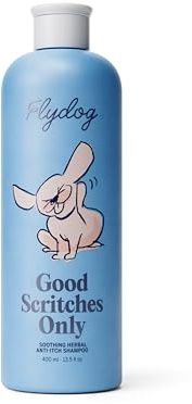 FLYDOG 400ML Dog & Cat Shampoo Anti-Itch for Bath, Travel Friendly | Pet Shampoo for Dog Bath Itchy Skin Relief, Hypoallergenic Tear-Free Perfect for Puppies & Kittens Bath