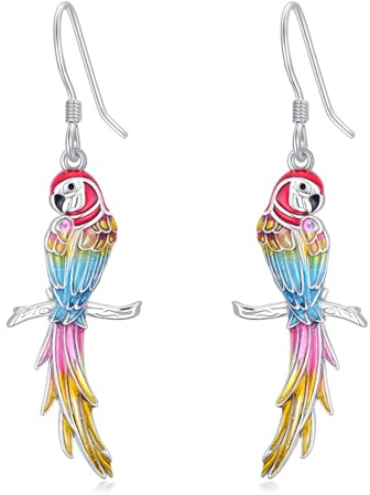 Papageien Ohrringe Sterlingsilber Papageien Vogel Ohrringe Ara Papagei Schmuck Geschenke für Damen