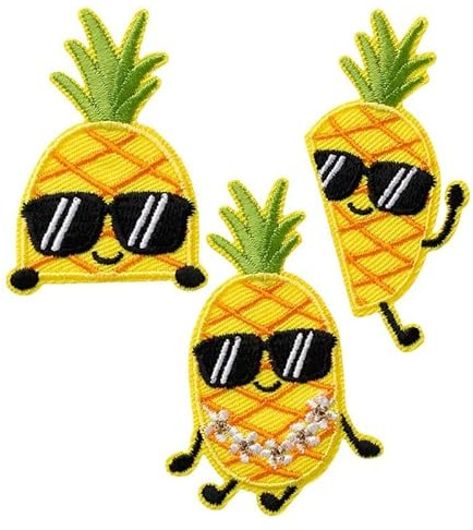 Mono-Quick 18164 Create Ananas Applikation, Bügelbild, Patch, Aufnäher, Aufkleber 3er Set