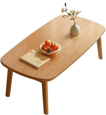 Couchtisch aus Massivholz, moderner rechteckiger klappbarer Wohnzimmertisch aus Eiche, stilvoller Beistelltisch für Heimdekoration, vielseitiges und platzsparendes Design