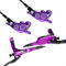 HomeVortex Set di freni a disco idraulici per mountain bike, pinza a 4 pistoni, sistema frenante anteriore posteriore con linea anteriore da 80 cm, linea posteriore da 145 cm, per MTB, trail e