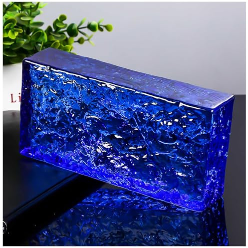 Glasbausteine, Transparente Massive Glasziegel, Dekorative Trennwand für Raumteiler, Architektonische Dekoration, Bar, DIY-Beleuchtungskörper, DIY-Tische, Wohnraumrenovierungen,Royal Blue,1 Pack