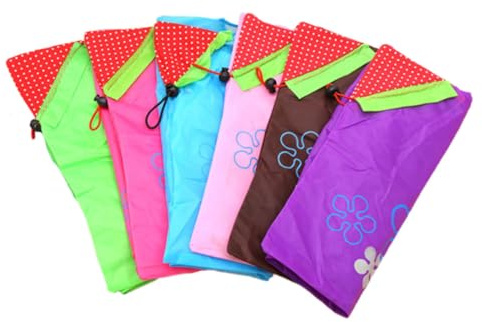 BESPORTBLE Faltbare Einkaufstaschen Tragbare Aufbewahrungsbeutel aus Nylon Große Kapazität 6 Stück Zufällige Farbe für Täglichen Gebrauch für Outdoor und Einkaufen