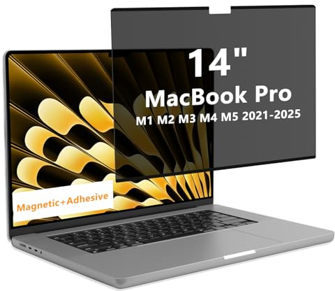 CeiBand Magnético Filtro Privacidad para MacBook Pro 14 M5/M4/M3 Pro MAX | Protector de Pantalla Antirreflejo de Luz Azul, Privacy de Film Extraíble para Mac 14