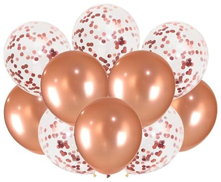 Gleemix 20 Stück Luftballons Rosegold, Rosegold Konfetti Luftballons Geburtstag Mädchen, Happy Birthday Girlande Geburtstagdeko, Rose Helium Ballons, Für Hochzeit Jubiläum JGA Gender Reveal Party Deko