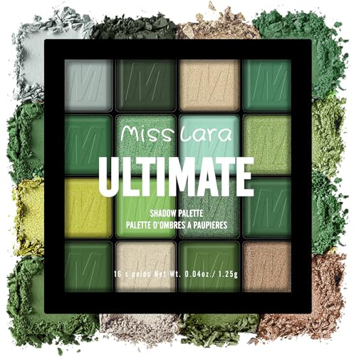 ALIIP Professional Makeup Palette Ombretti Ad Alta Pigmentazione, 16 Colori Neutri Sfumabili, con Finish Matte, Shimmer e Glitterati per Look Soft Glam Trucco- Verde