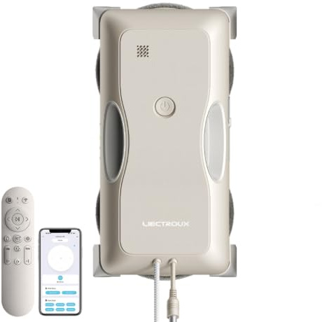 LIECTROUX G8 Lavavetri Robot Ad Alta Velocità, Spray Acqua Bidirezionale, Pulitore Finestre Ultrasottile Lavavetri Elettrico, Lavaggio A Secco e Bagnato