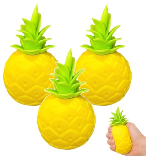 Großer Squishy, Squishies Ananas Super Groß Antistress, Squeeze Spielzeug für Kinder und Erwachsene, Langsam Steigend Jumbo Toys, Lustiges Antistressball Obstform，Ananas：3