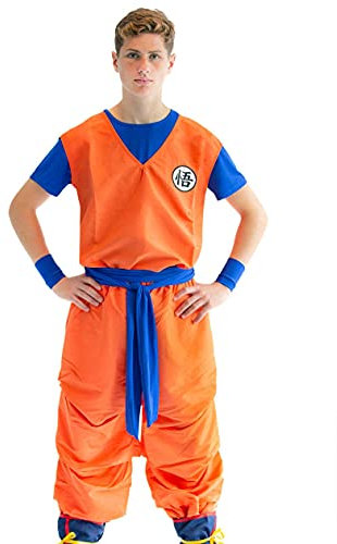 CoolChange 3-teiliges Cosplay Kostüm von Son Goku mit GO Zeichen | Größe: S