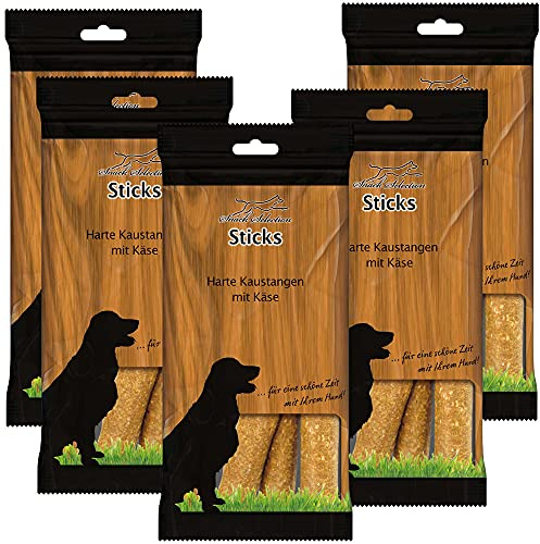 Schecker Hundesnack - Harte Kaustangen - hart - aus einem Reis Kartoffel Teig - Käse - 5 x 200g