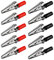 5x Krokodilklemmen Set | Rot & Schwarz | 55 mm | mit Schraube | Metall Klemmen Kunststoff Griff | Bananenstecker Abgreifklemme Clips Alligator | je 5 Stück