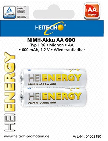 Marke HEITECH 04002180 NIMH-ACCU AA 600mAh HR6 1.2V