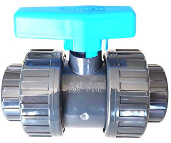 Vanne à coller 50mm 11/2 double union démontable PVC Pression PN16 Vanne à boisseau 50 mm 5cm