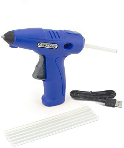 Rapesco 1567 G4-7 USB Cordless Electric Hot Melt Glue Gun, Blue