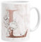 Personalised Initial L Any Letter Marble Vintage Rose Gold Blush Coffee Cup Tea Ceramic Mug 10oz