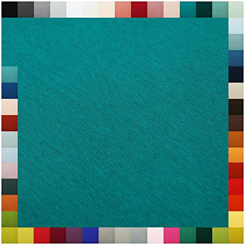 Bündchenstoff als Meterware Schlauchware 70cm breit 95% Baumwolle, 5% Elasthan über 50 Farben Auswahl Jersey (012 | petrol, Länge: 2,0m)