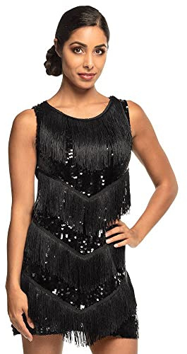 Boland - Kostüm Flapper Chicago | Charleston Kleid, Fransen und Pailletten, Karneval und 20er Jahre Mottoparty