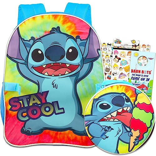 Disney Lilo and Stitch Backpack and Lunch Bag Set - Bundle with Lilo Backpack, Lunch Box, and Water Bottle Plus Stickers and More (Lilo and Stitch School Supplies)