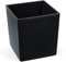 Gordanluk, Low Flowerpot, Square Shiny Gloss Flowerpot with internal liner, indoor plant pot, outdoor plant pots, plastic plant pots white, black, grey, Patio (Black, 19 x 19 x 19.5cm)