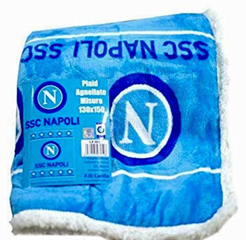 Generico Plaid Napoli, Gadget Napoli calcio, Coperte Invernali, Coperta Pile Bianca 130x150 cm