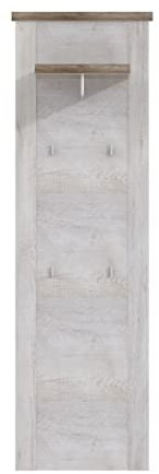 expendio Garderobenpaneel Durio 63 Pinie weiß 62x200x35 cm Wandpaneel Garderobe Flur Diele