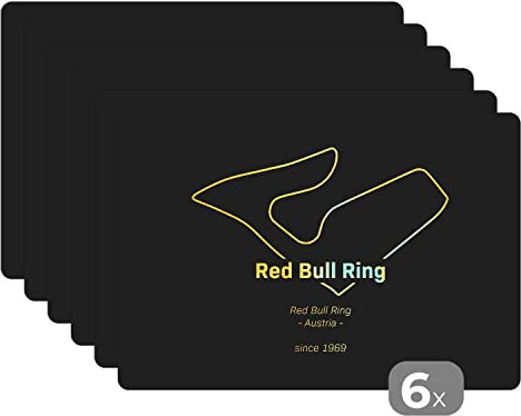 Placemats Platzdeckchen Platzset Tischset 6-teilig Tischdeko Untersetzer 45x30 cm Red Bull Ring - Formel 1 - Rennstrecke