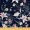 HEKO PANELS Stoff Oxford Wasserdichte Meterware CanvasPolyester Stoff Zum Nähen Nähstoffe Möbelstoffe Dekostoffe Handwerken Wasserabweisend Blickdicht Blumen Rosa Dunkelblau 100 x 155 cm