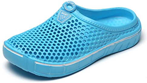 ReverseClock Women Garden Clogs Shoes Unisex Mesh Breathable Slippers Lightweight Summer Beach Sandals Walking Shoes (Cyan-2,10,Female,Women,Medium)