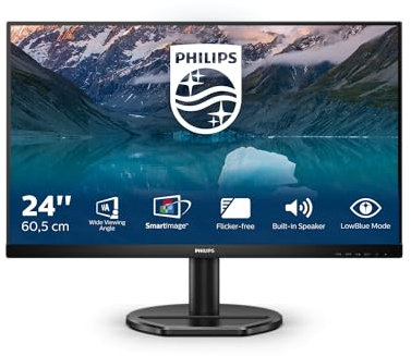 Philips 242S9AL - Moniteur Full HD 24 Pouces, AdaptiveSync, Haut-parleurs (1920x1080, 75 Hz, HDMI, DVI, VGA) Noir