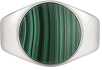 cai Herren Ring 925/- Sterling Silber Glänzend Malachit weiß 2,50ct 132270841